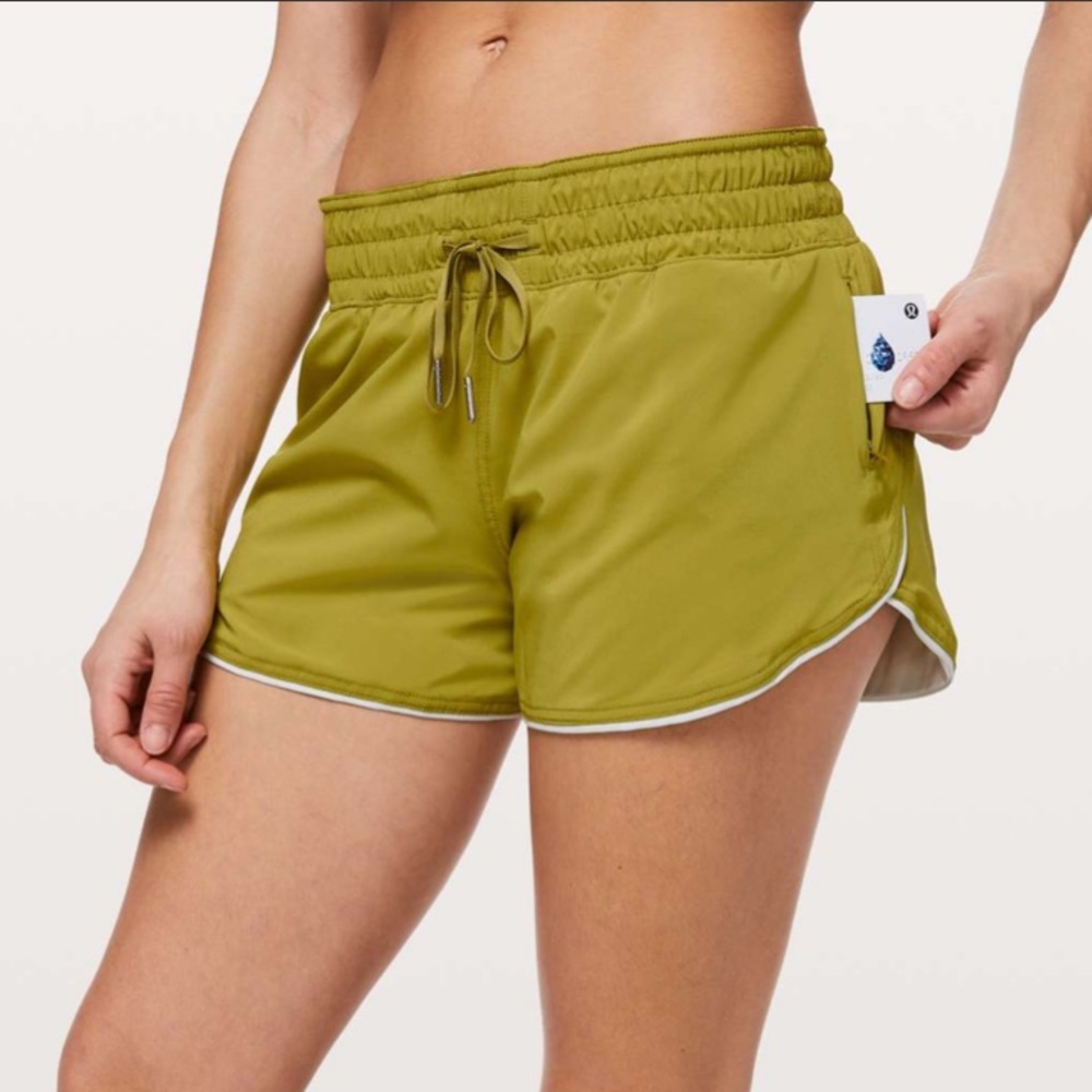 Lululemon Choose A Side Reversible 3” Shorts Golden Lime/Ocean Mist Size 4